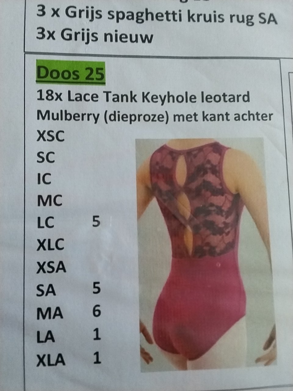 18 lace tank keyhole leotard mullberry (dieproze) met kant achter