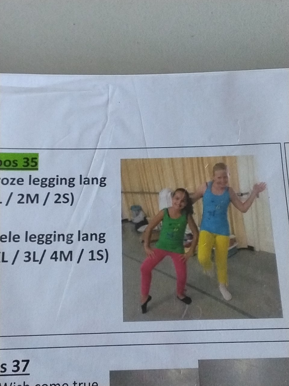 Roze en gele leggings lang