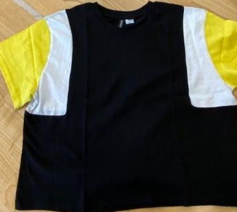 T-shirt zonder mouwen zwart + geel + wit