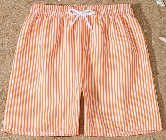 Oranje gestreepte strandshorts