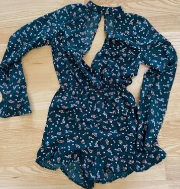 Jumpsuit groen - klein blad print