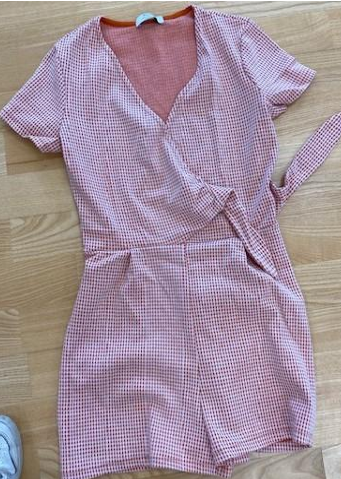 Jumpsuit wit oranje geruit