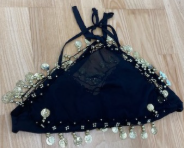 Zwart belletjes top