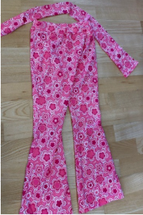 flower power roze hippy broek + haarband