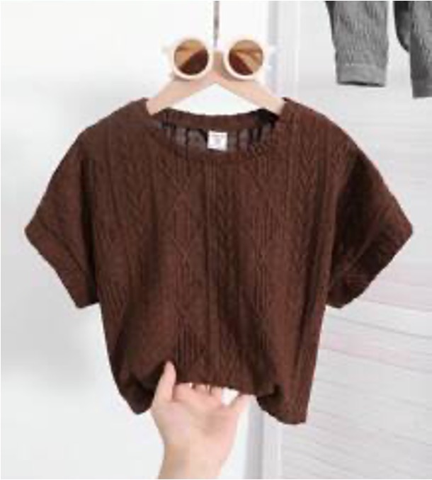 Bruin gebreid T-shirt