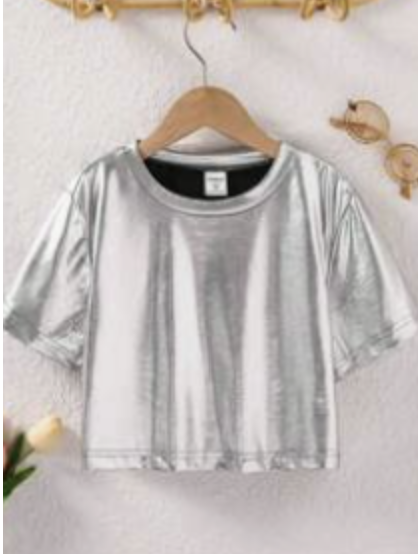 Blinkende zilveren T-shirt (8Y/9Y)