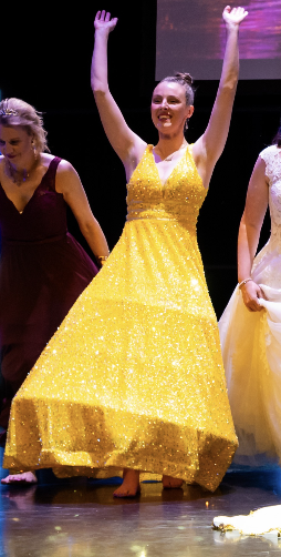 Gele avondjurk prinsessenjurk 'Belle'