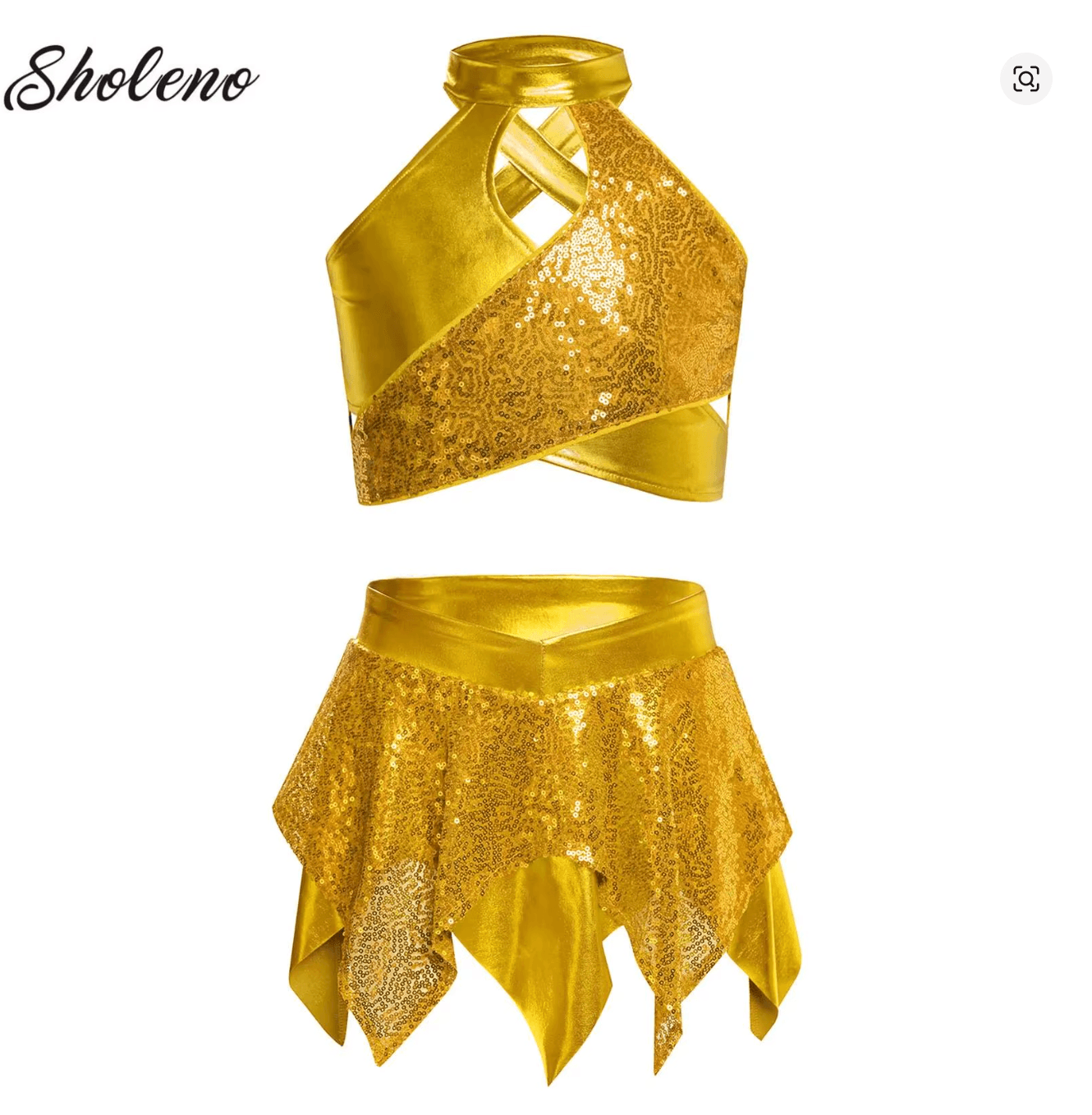 Gouden glitter metalic outfit kind