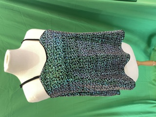 Glitterbloes groen/paars - klokmodel