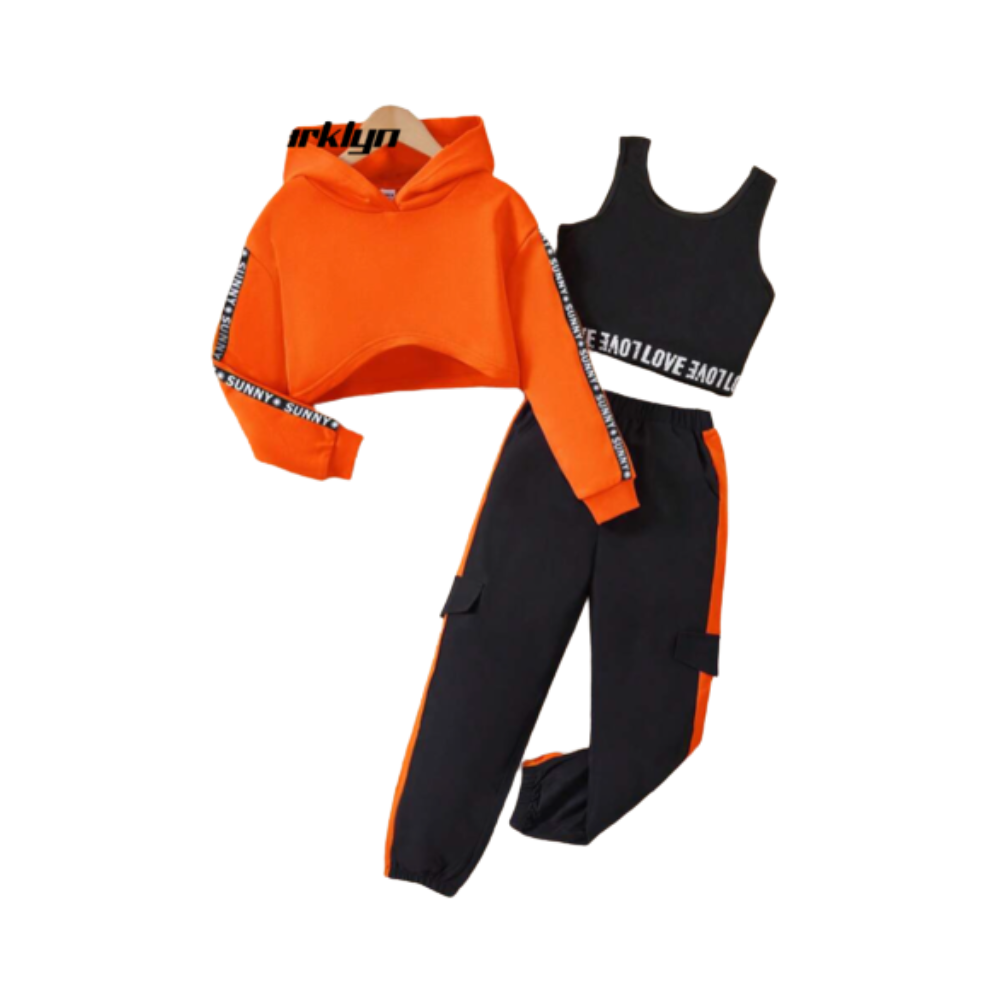 Oranje/zwarte hip hop set