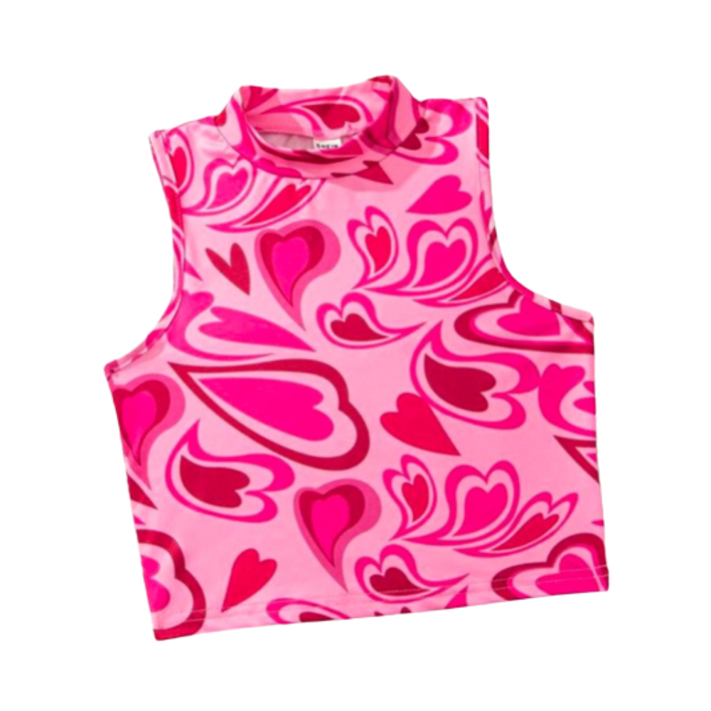 Roze topjes met hartjes