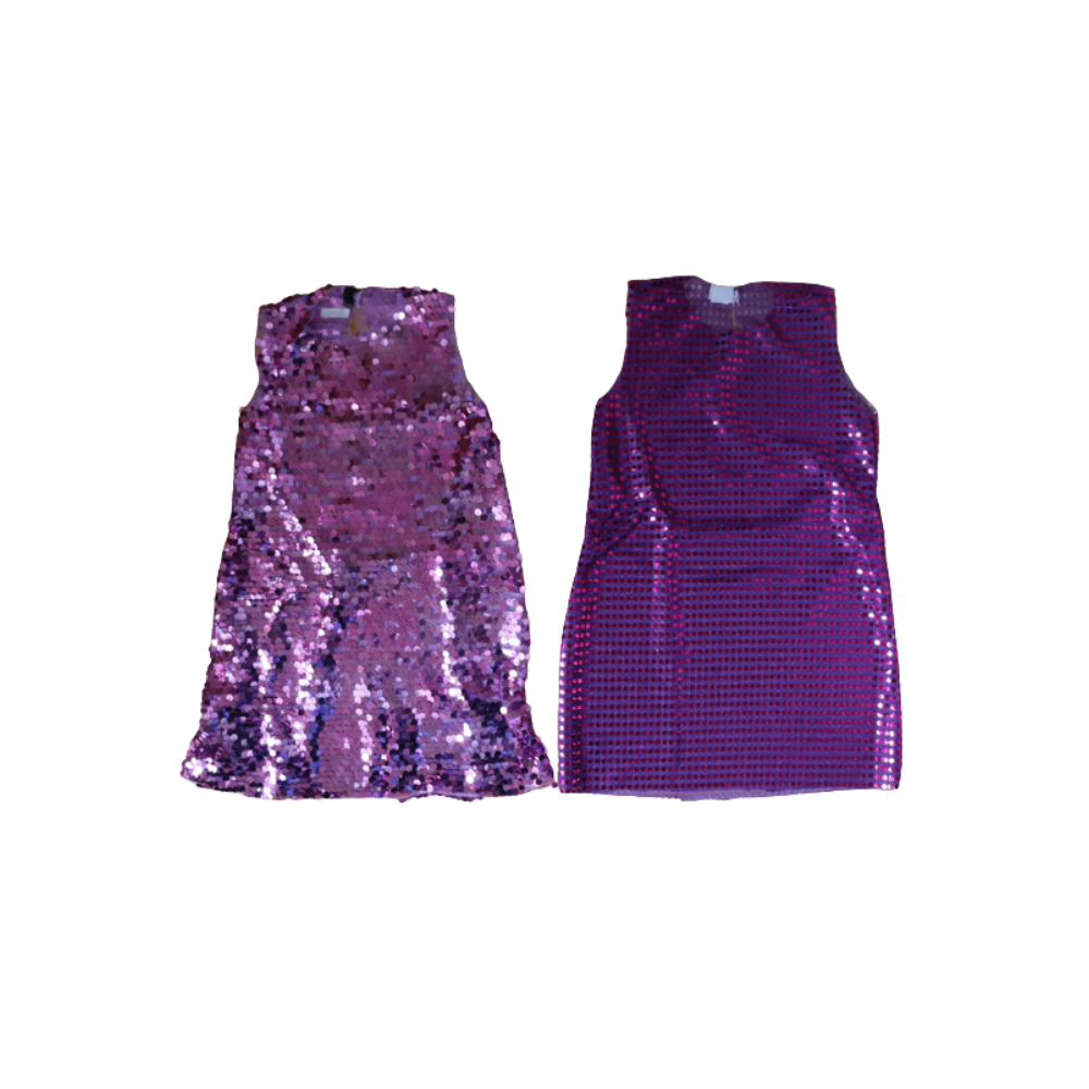 Lichte en donkere paarse glitterkleedjes