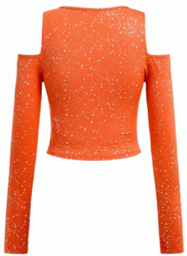 Off shoulder oranje - Foto 1