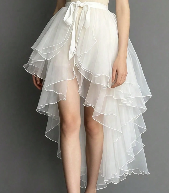 Witte asymmetrische tutu rok