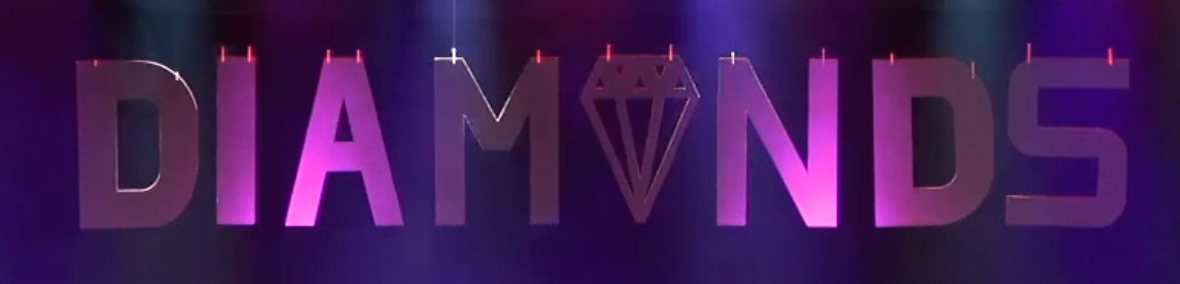 Letters "DIAMONDS" goud 