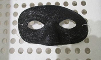 Zwart glitter masker