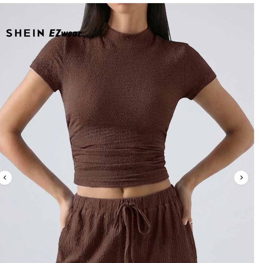 Linnen croptop bruin met korte mouwen