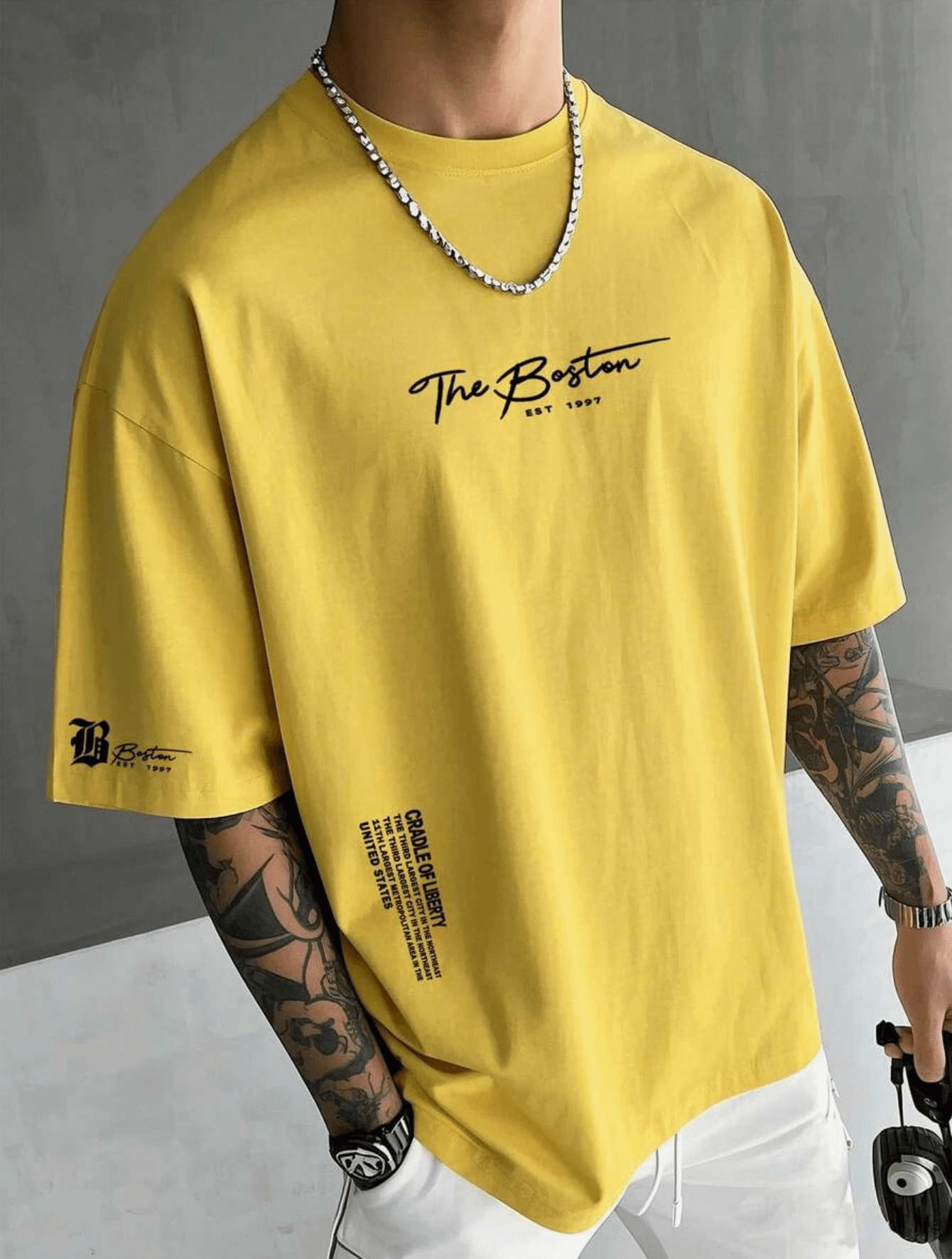Hiphop tshirt geel