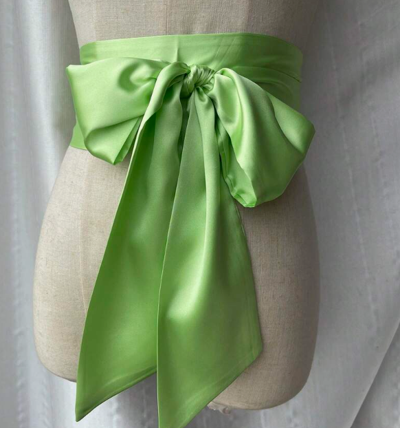 Lint - riem - satijn groen