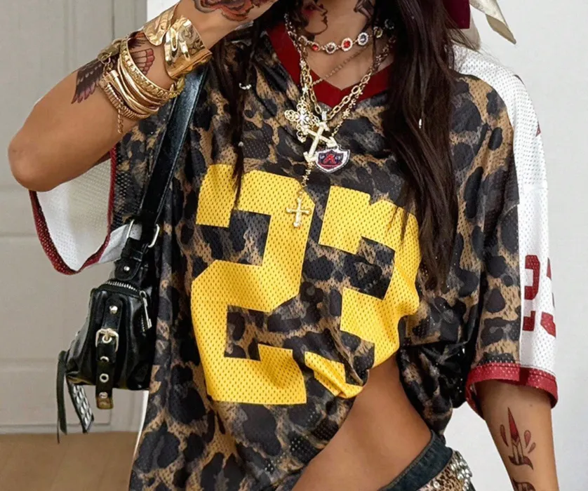 Basketball jersey met panterprint