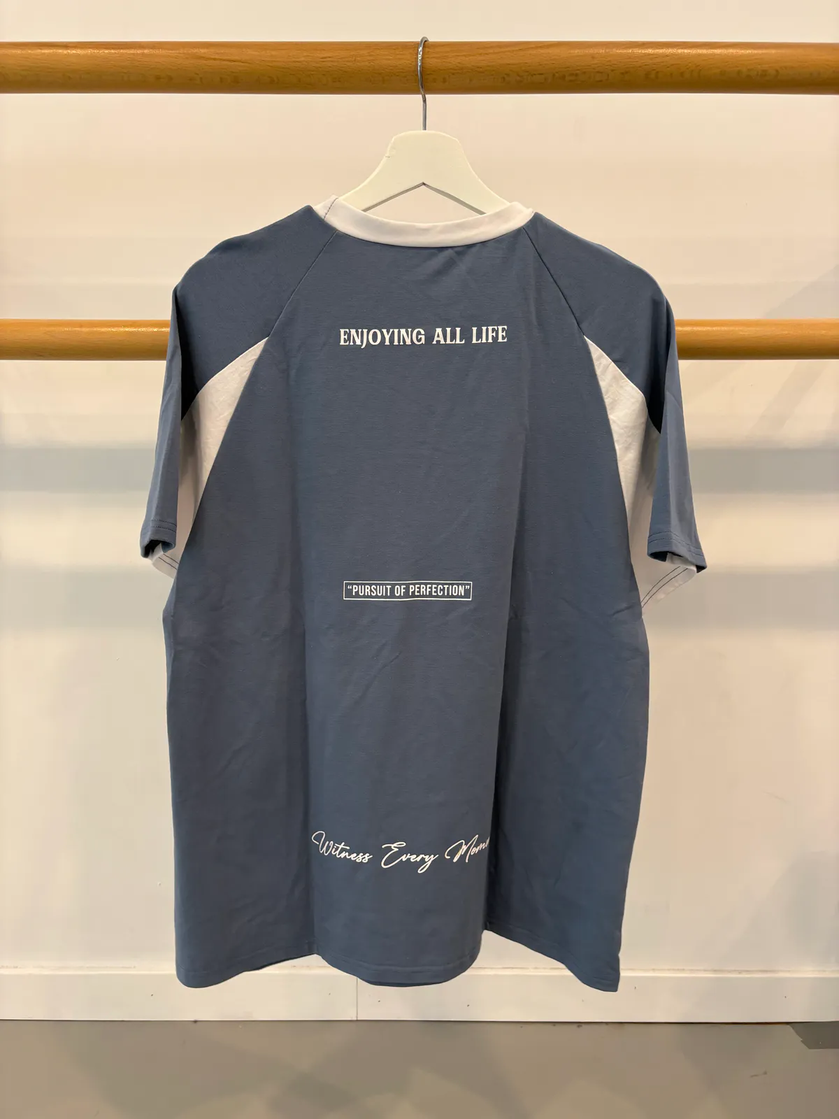 Grijs/blauw shirt, korte mouwen - Foto 2