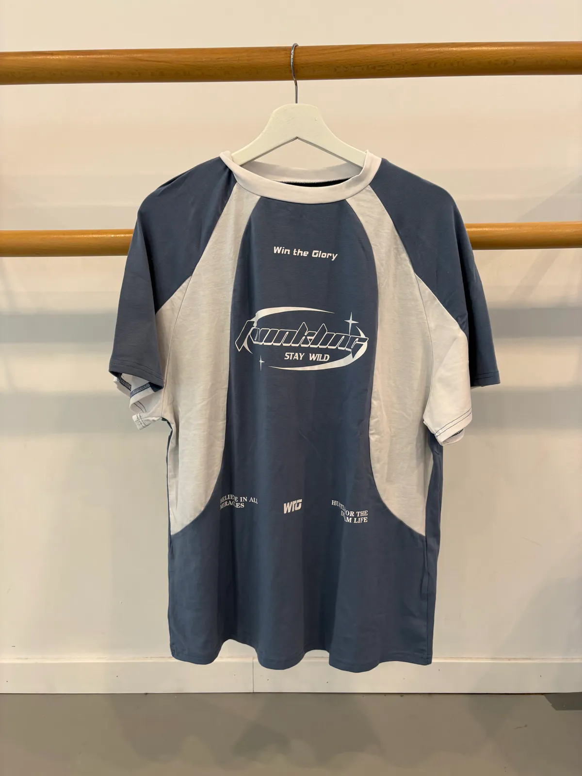 Grijs/blauw shirt, korte mouwen