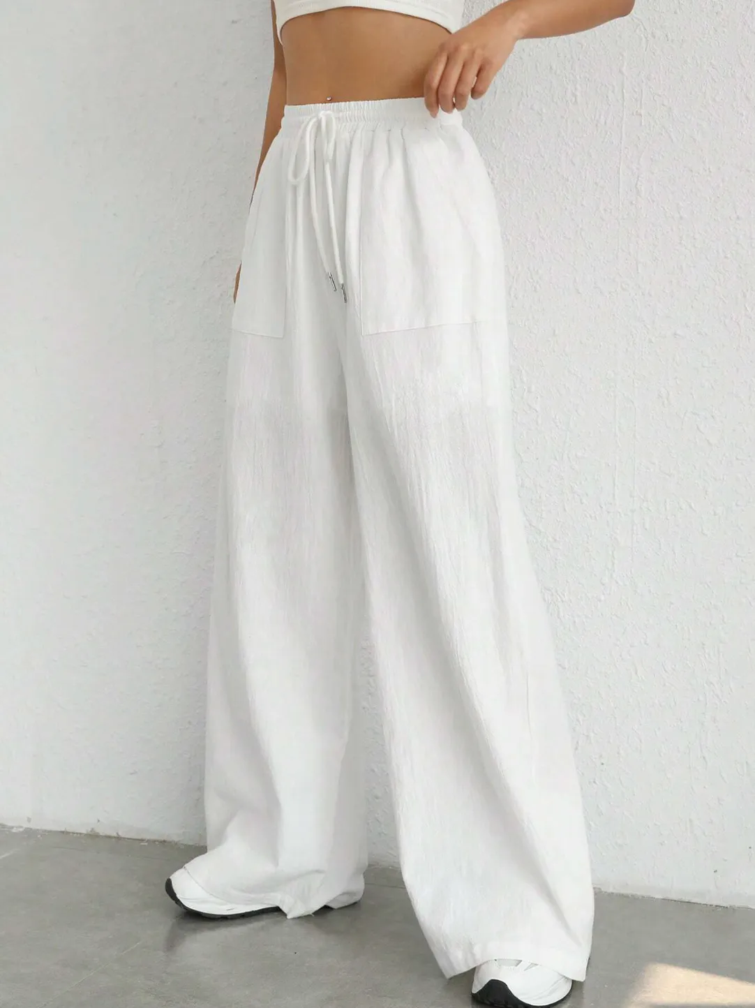 Witte linnen broek