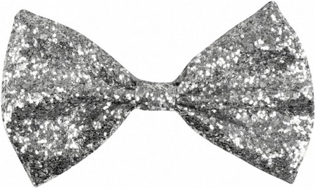 Zilveren glitter strik